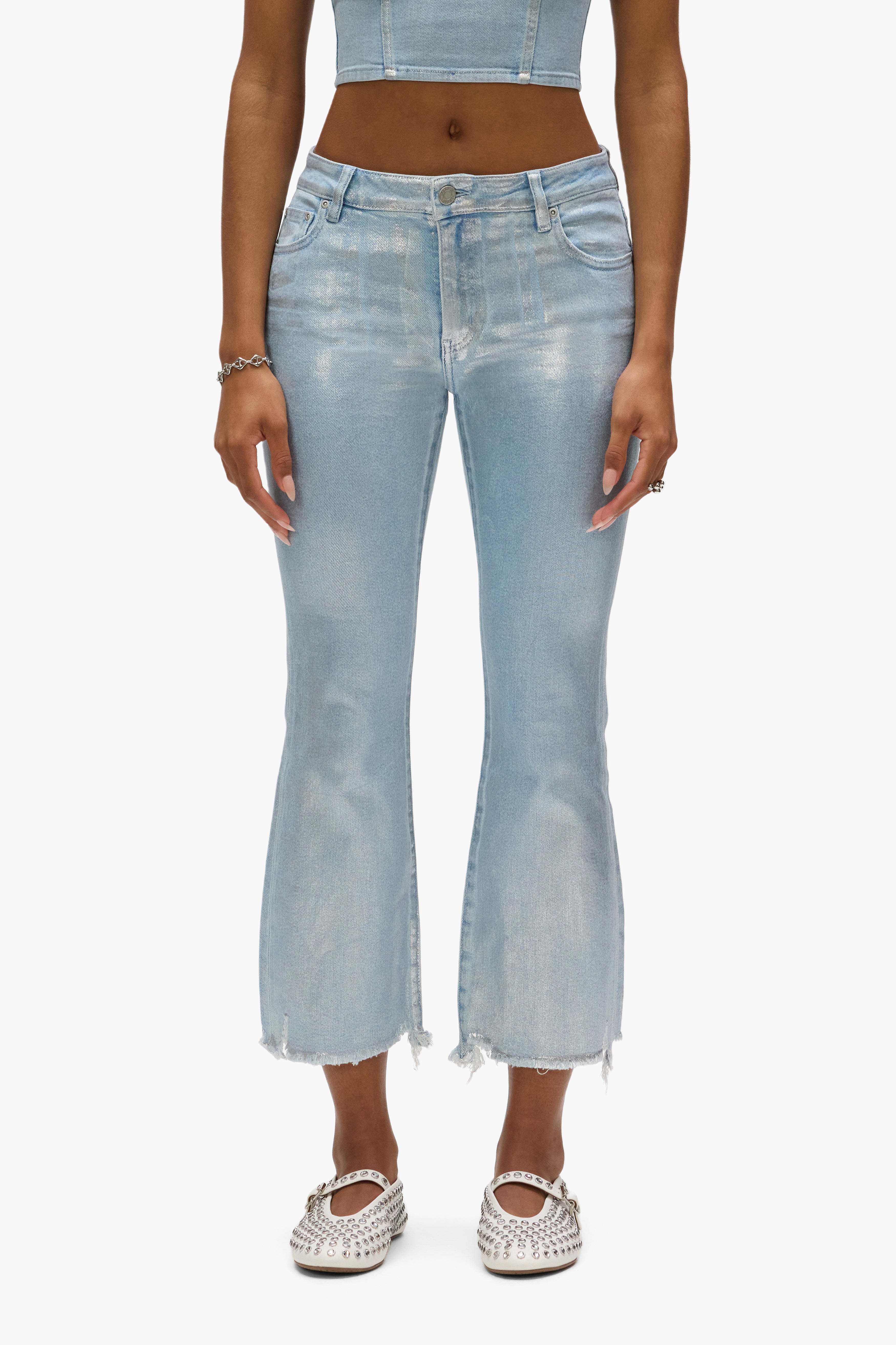 Ankle Bootcut Silver Foil