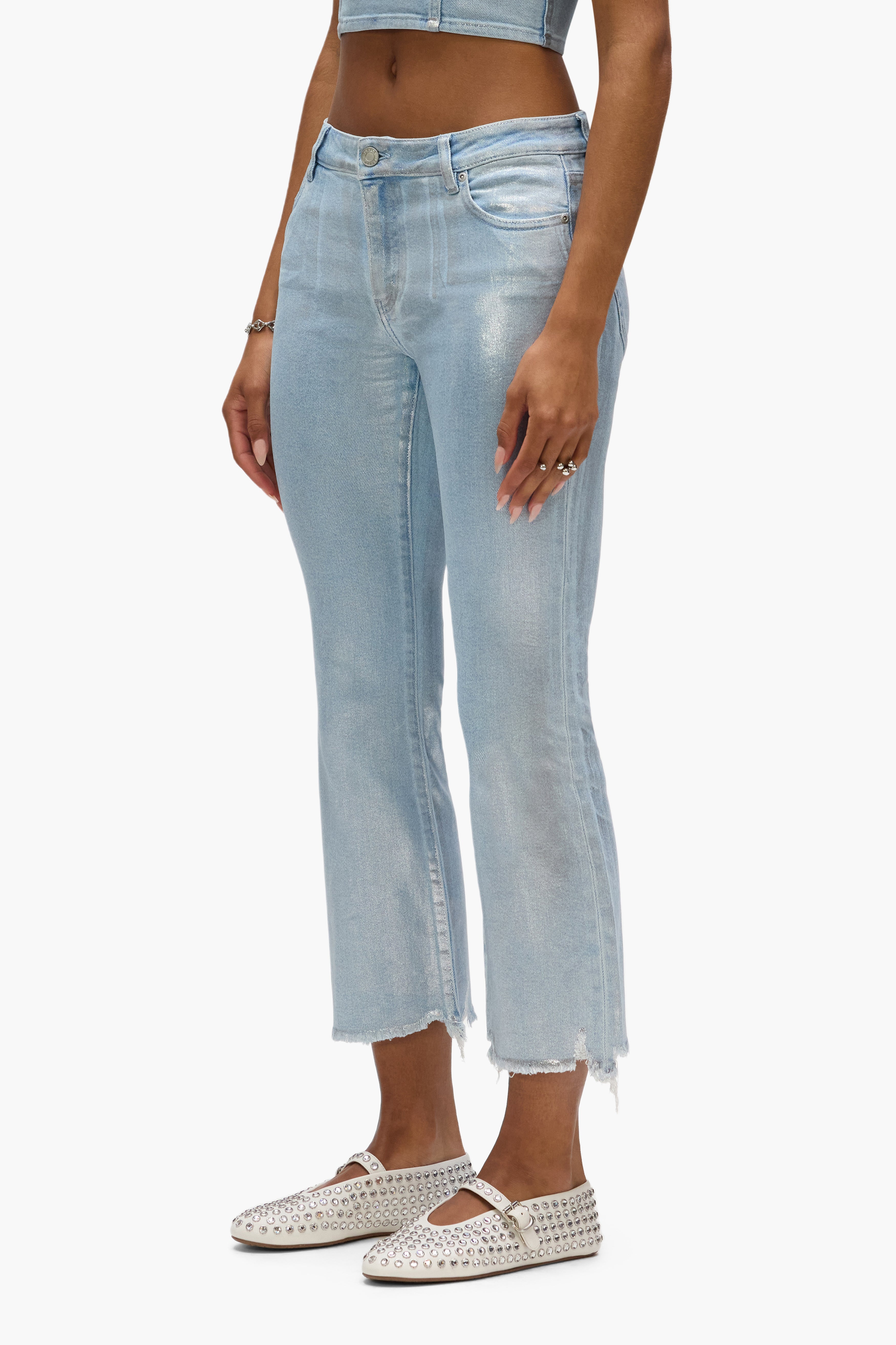 Ankle Bootcut Silver Foil