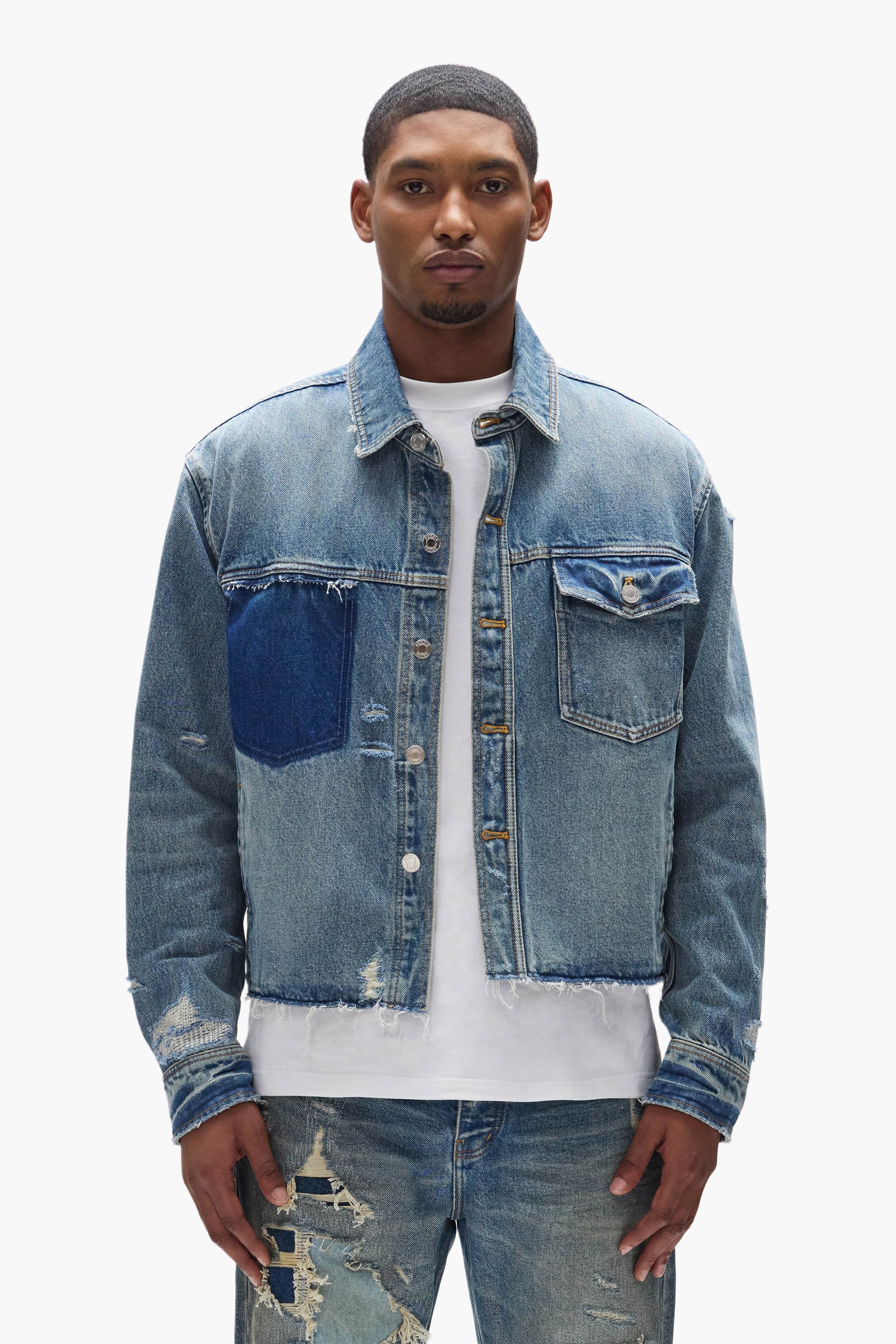 Distressed Cropped Shirt