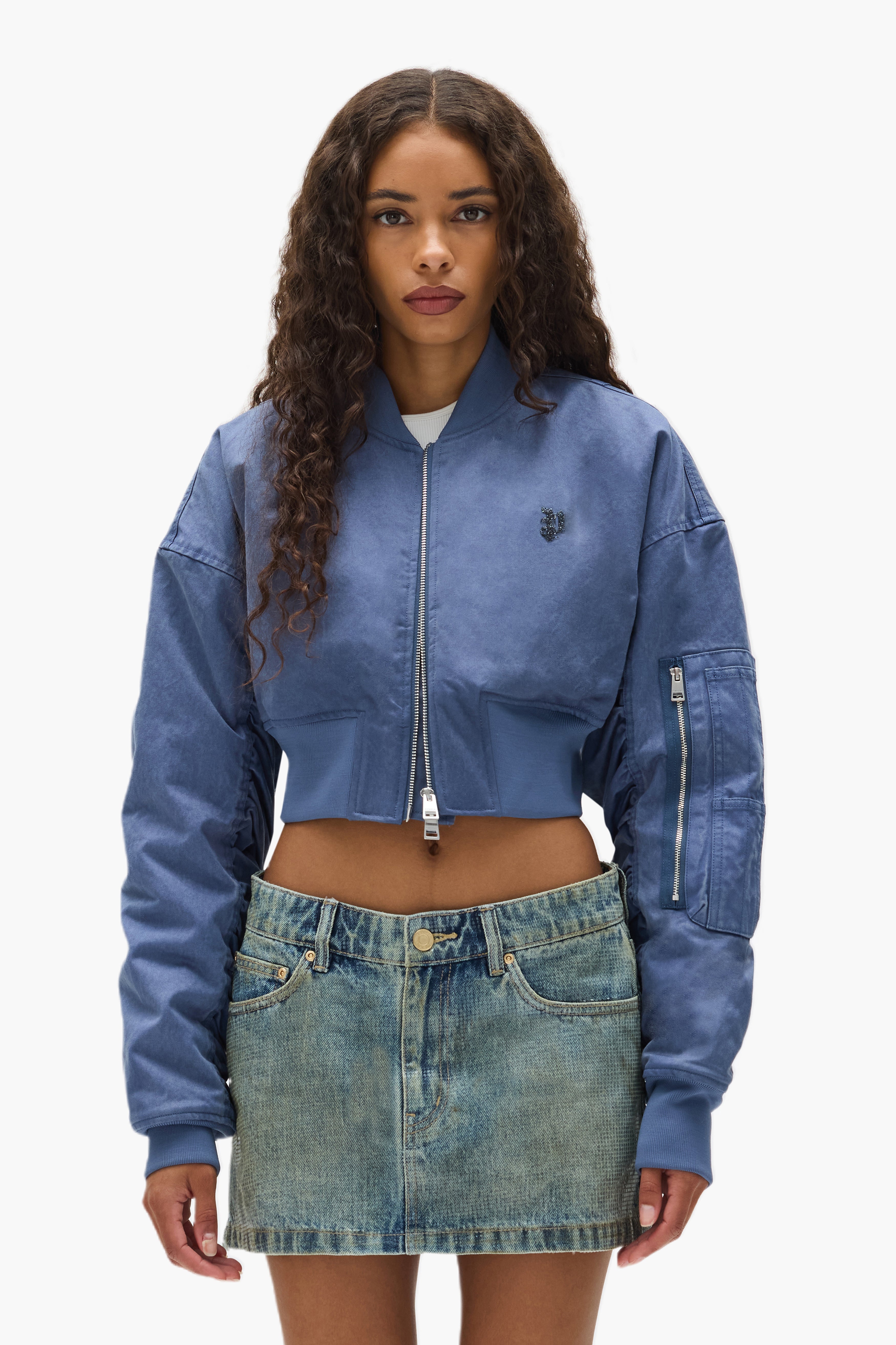 Cropped Bomber Jacket