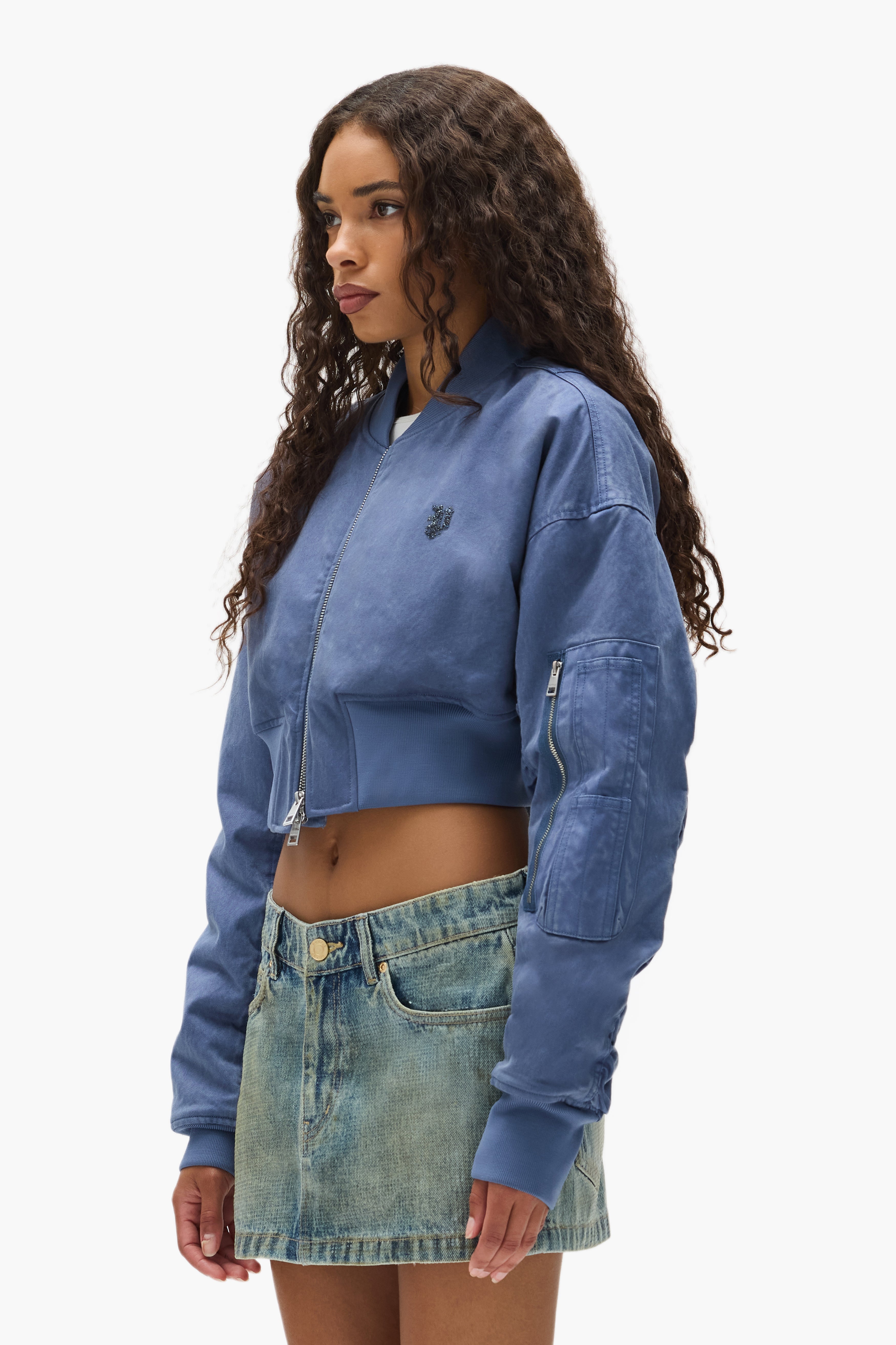Cropped Bomber Jacket