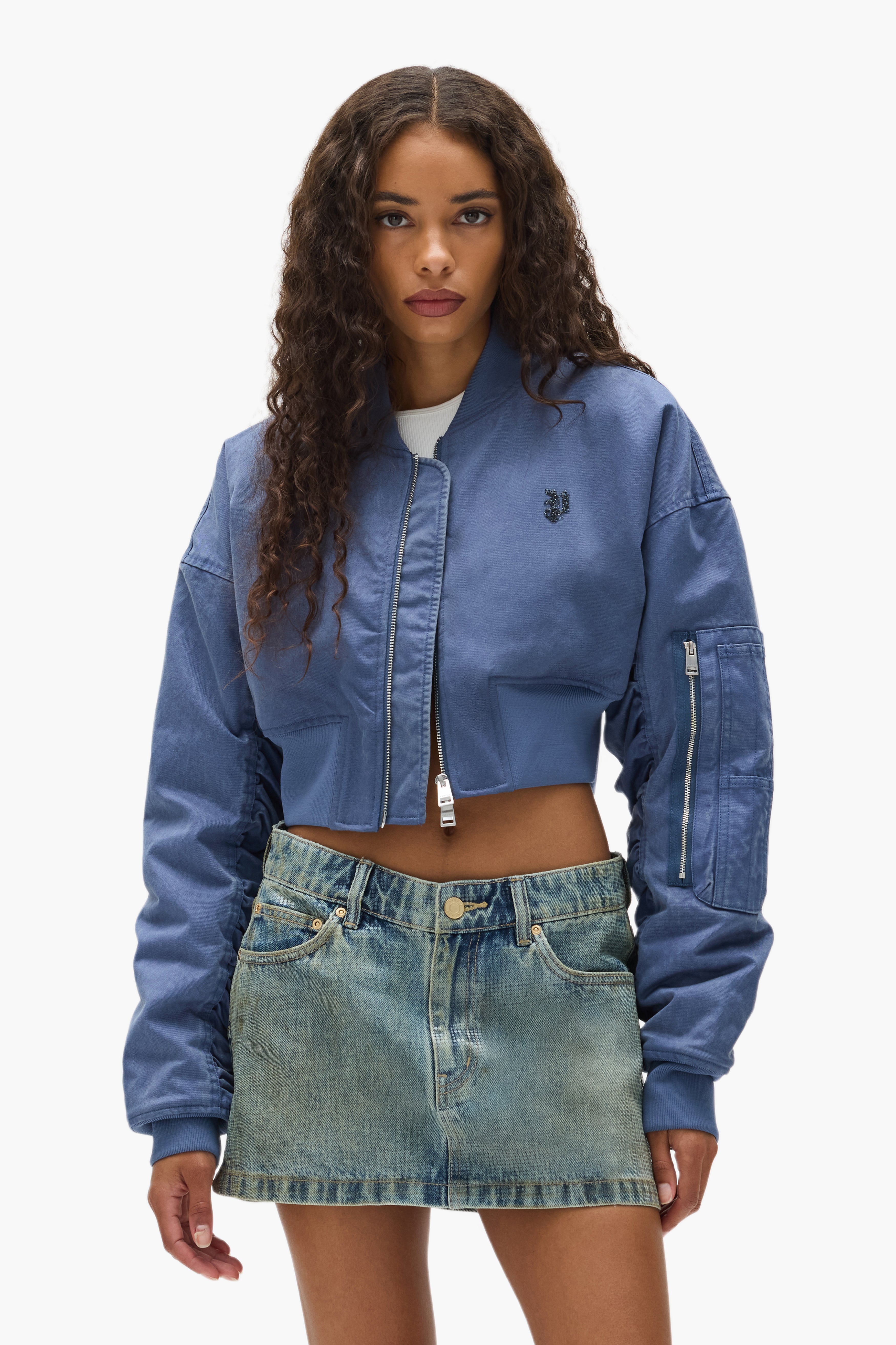 Cropped Bomber Jacket