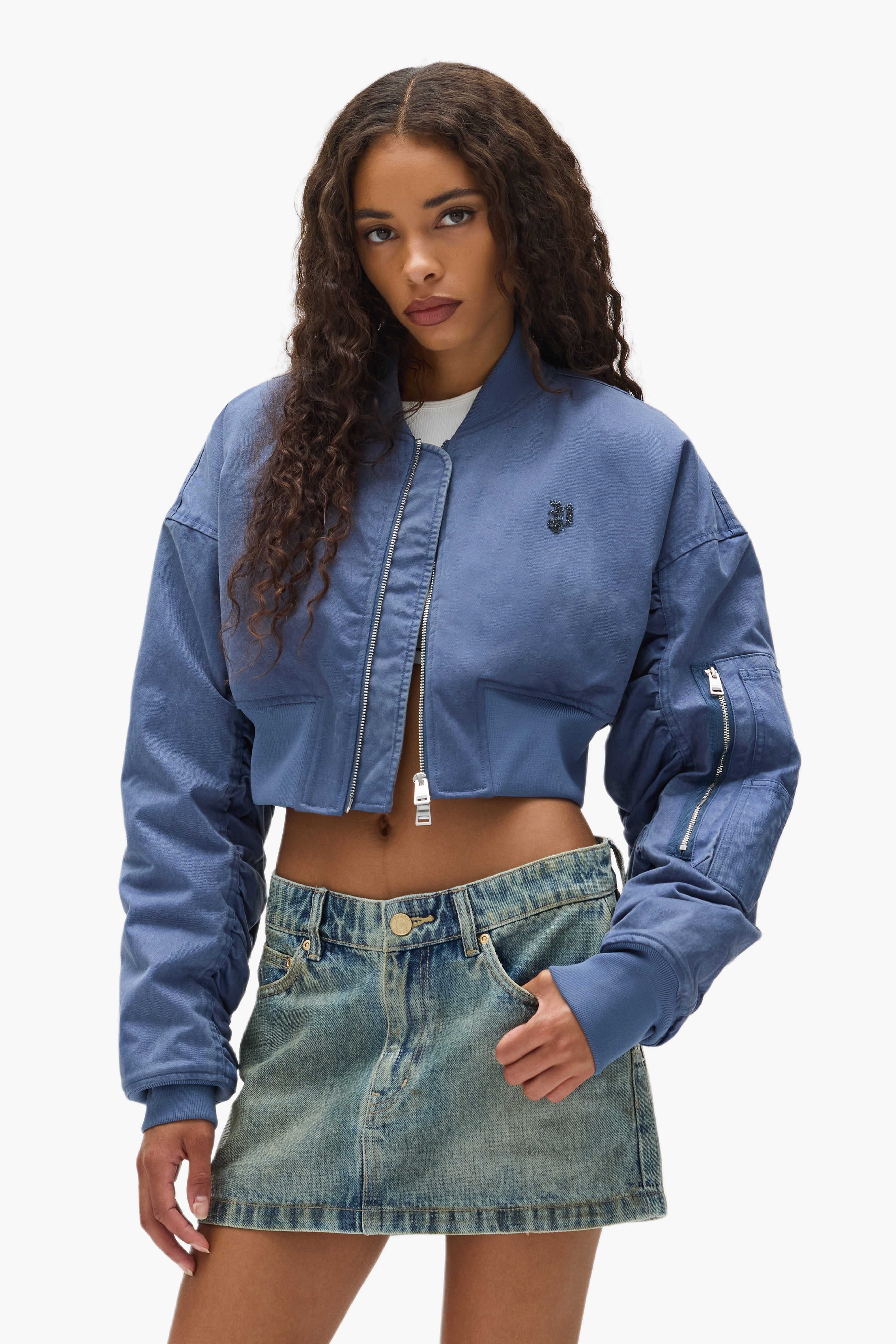Cropped Bomber Jacket