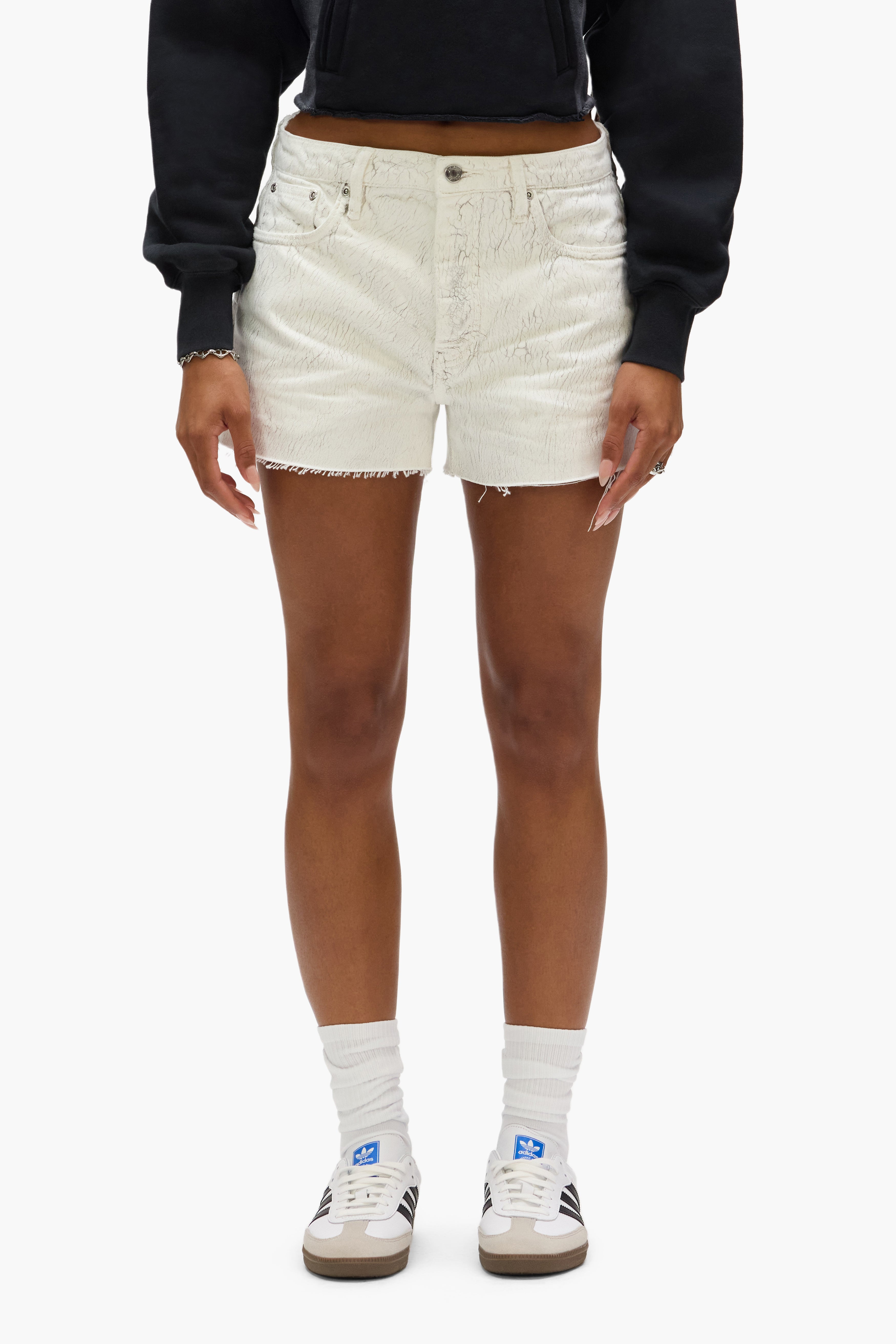 Cut Off Shorts Crackle Print